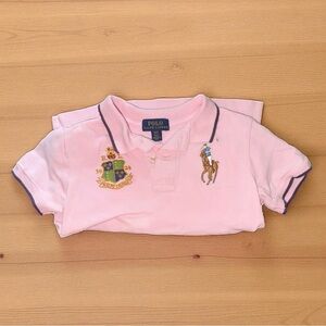 Ralph Lauren Kids Pink Polo with Embroidered Crest. Size 3T
